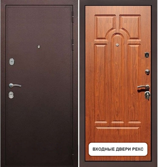 Входная Дверь Рекс  5А Антик медный / ФЛ-58 (Орех)
